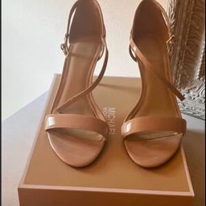 Michael Kors Nude Patent Leather Strappy Heels